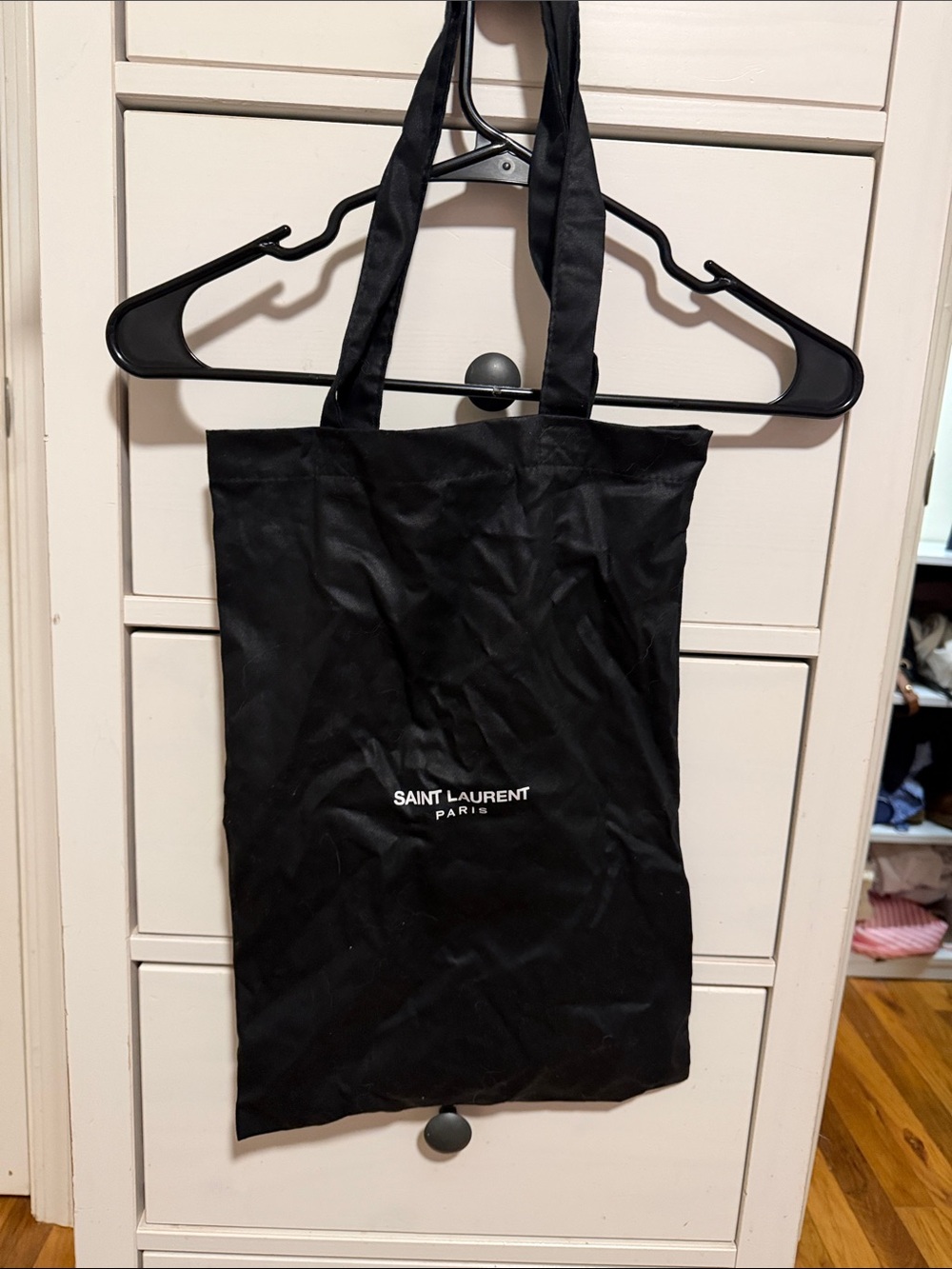 Saint Laurent Black Canvas Logo Tote